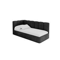 EINZELLBETT Jugendbett mit Bettkasten und Matratze H3/H4, Rechts - DEXY 80x200 Schwarz - Anthrazit, Holzwerkstoff/Textil (80/200cm) - ALTDECOR
