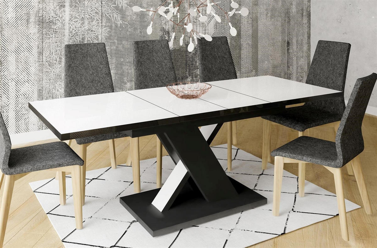 ESSTISCH Next ausziehbar bis 210 cm - Weiß Hochglanz, Holzwerkstoff (140/90/76cm) - Endo-Moebel