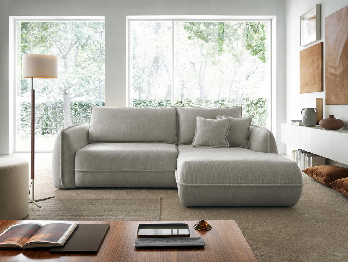 ECKSOFA Moho, Seite: Rechts - Hellgrau/Schwarz, Holz/Kunststoff (254/162cm) - MIRJAN24