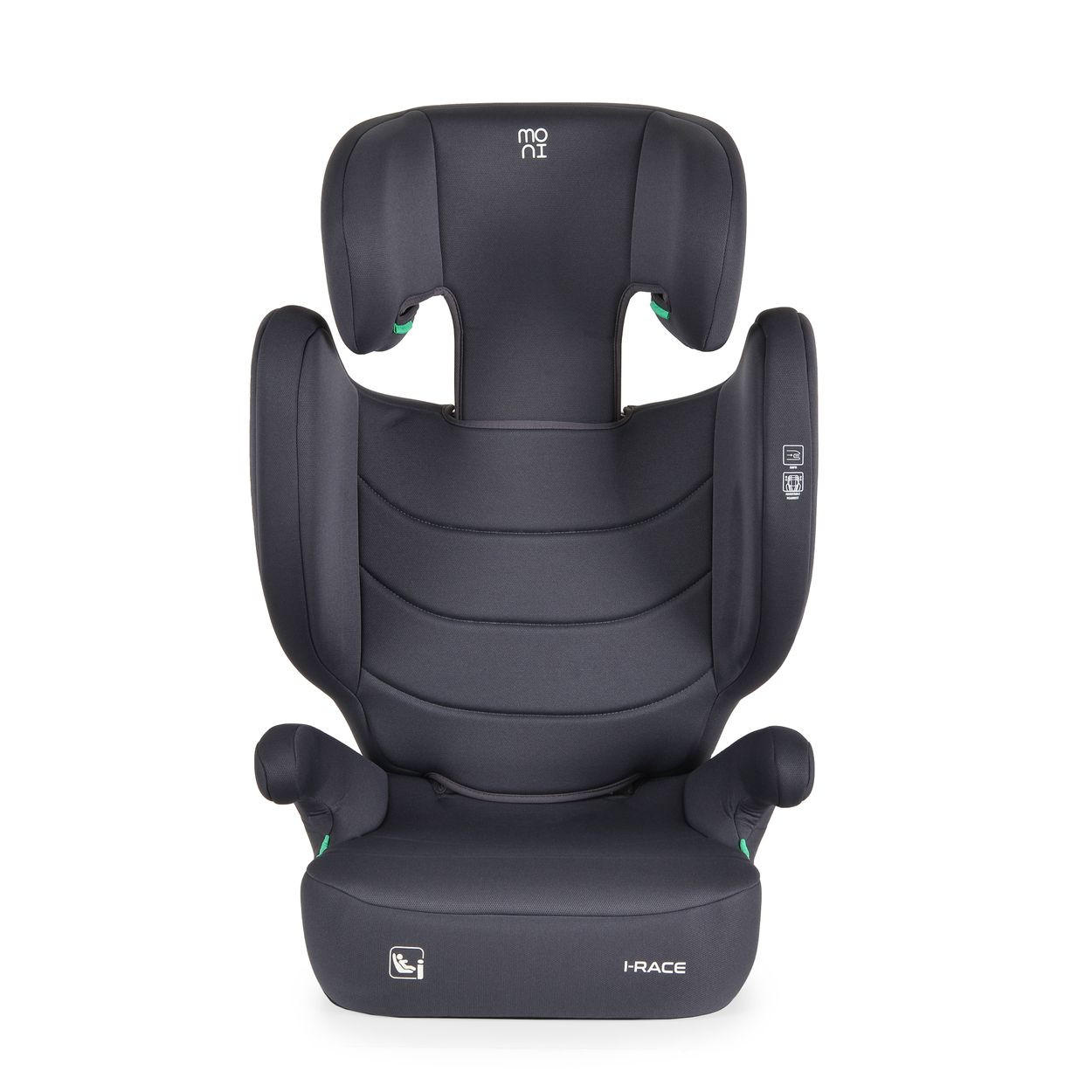 SITZERHÖHUNG i-Race i-Size grau 100-150 cm Isofix Rückenlehne abnehmbar Kopfstütze - Grau, Kunststoff (45/59/41cm) - Moni