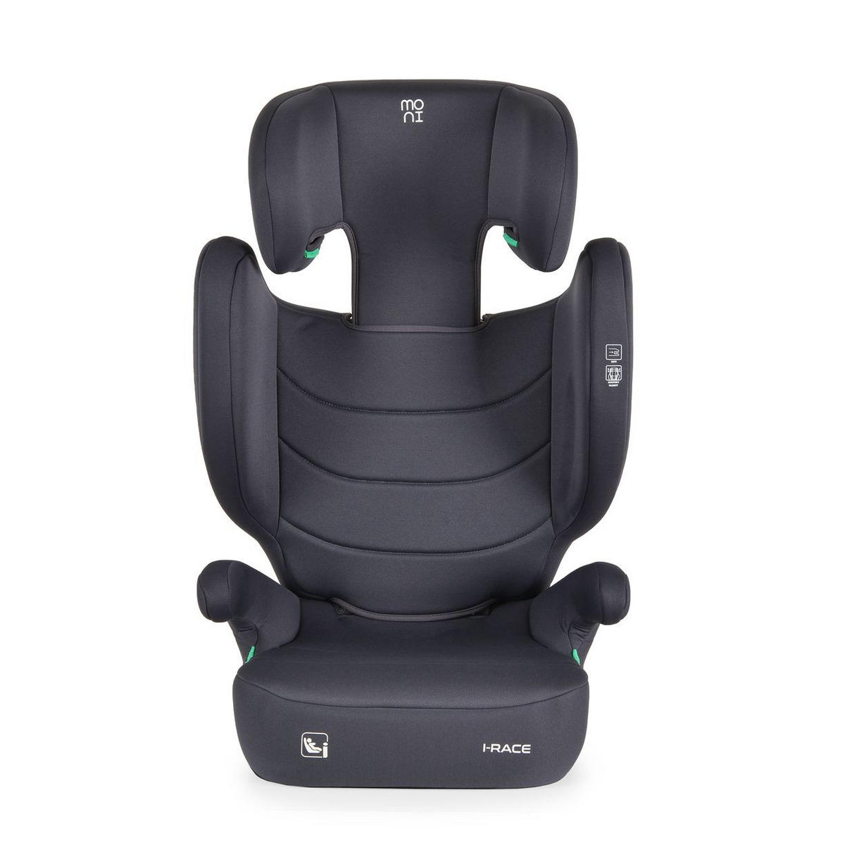 SITZERHÖHUNG i-Race i-Size grau 100-150 cm Isofix Rückenlehne abnehmbar Kopfstütze - Grau, Kunststoff (45/59/41cm) - Moni