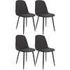 ESSZIMMERSTUHL 4er Set Stoff Dunkelgrau - Dunkelgrau/Schwarz, Textil/Metall (45/88/54cm) - CLP