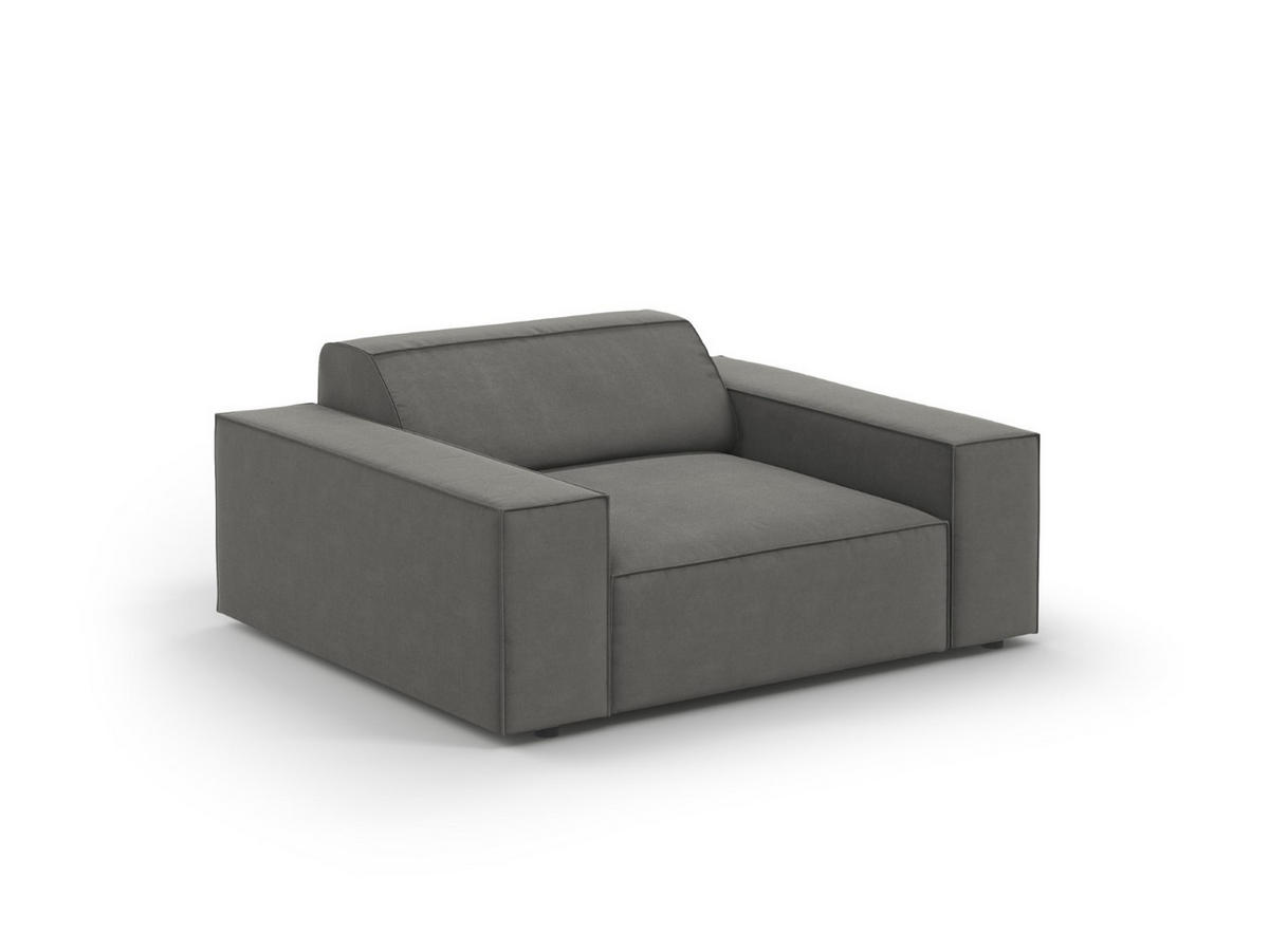 SESSEL Jodie aus Samt hellgrau - Hellgrau, Textil (102/70/124cm) - Micadoni