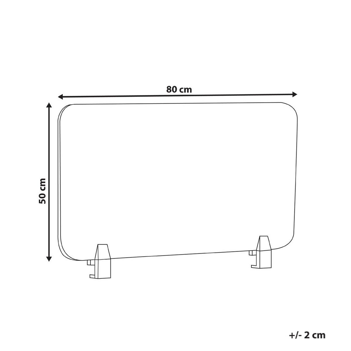 SCHREIBTISCHTRENNWAND Cremeweiß 80x1x50 Split - Creme, Kunststoff (1/80/50cm) - Beliani