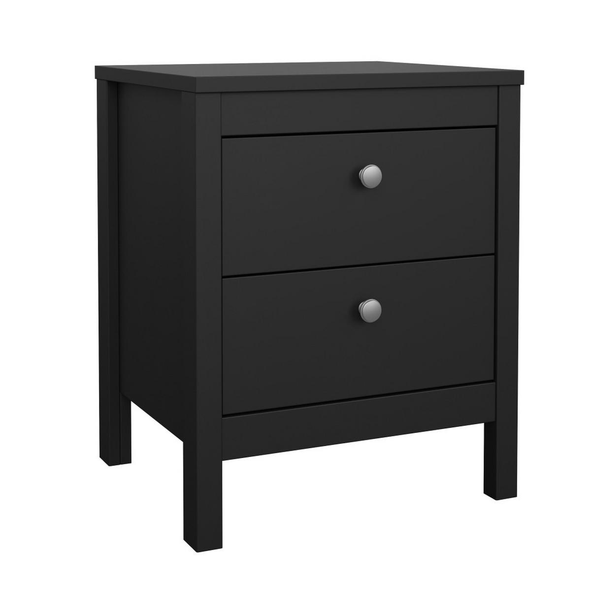 NACHTTISCH, Madrid, Schwarz, Melamin., 44 x 39 x 54 cm - Schwarz, Holzwerkstoff (44/54/39cm) - ebuy24
