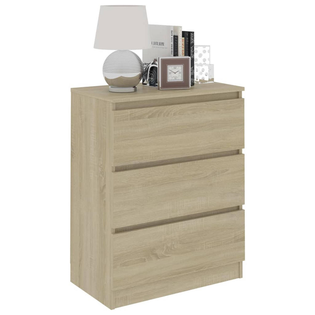 SIDEBOARD mit 3 Schubladen 60/35/76 cm aus Holzwerkstoff Sonoma-Eiche Dekor - Sonoma Eiche, Holz (60/76/35cm) - vidaXL