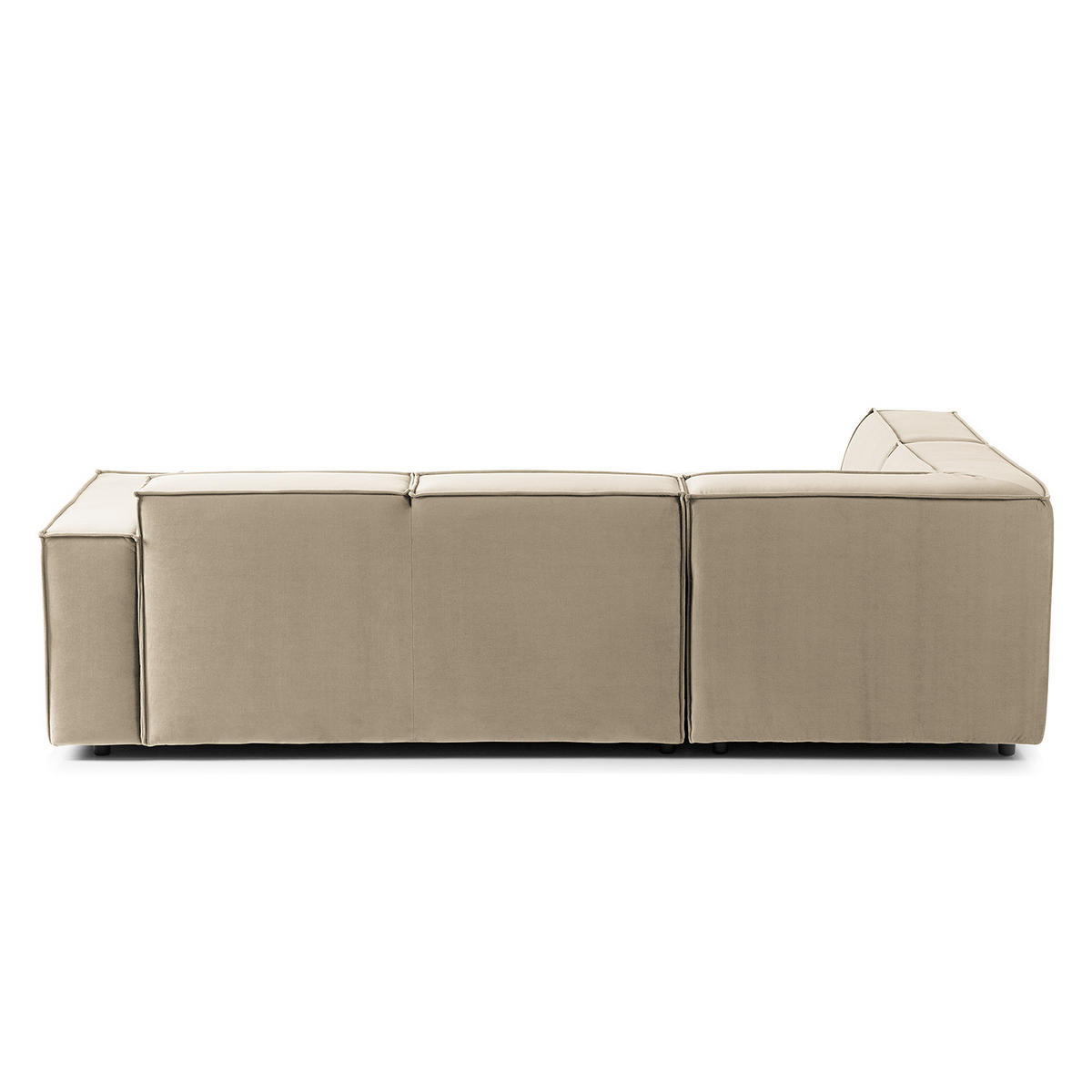 ECKSOFA mit Ottomane - Beige/Schwarz, Kunststoff/Textil (260/234cm) - home24
