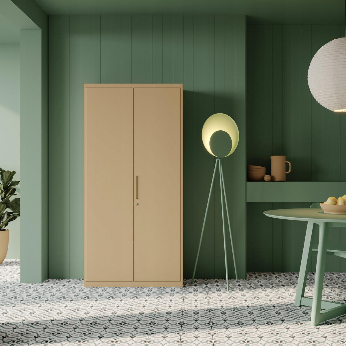 AKTENSCHRANK JAN 185x90x45 cm - Beige, Metall (90/185/40cm) - Jan Nowak