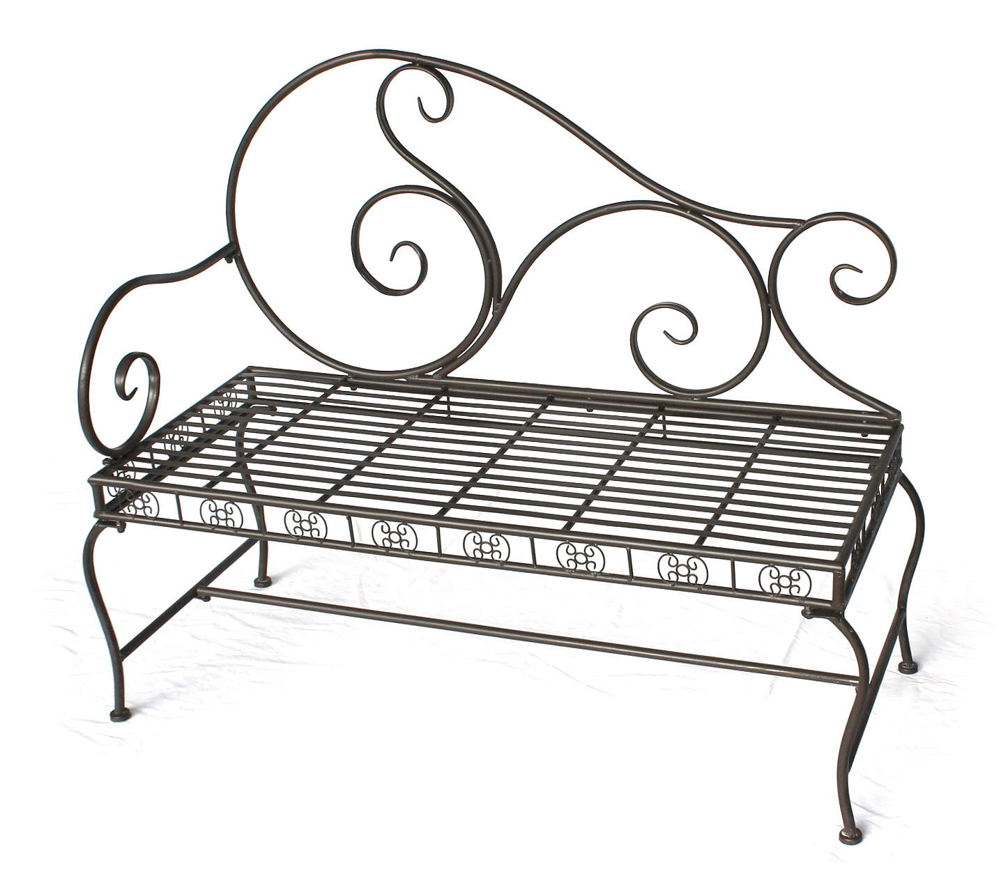 GARTENBANK Metall Braun Wetterfest 123 cm 2-Sitzer DY - Braun, Metall (123/101/48cm) - DanDiBo