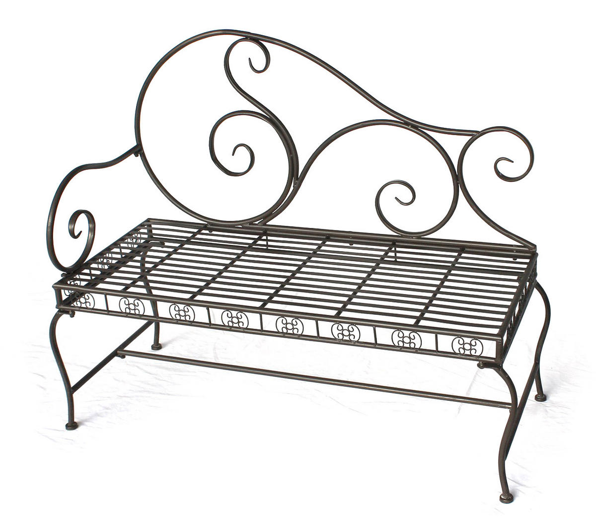 GARTENBANK Metall Braun Wetterfest 123 cm 2-Sitzer DY - Braun, Metall (123/101/48cm) - DanDiBo