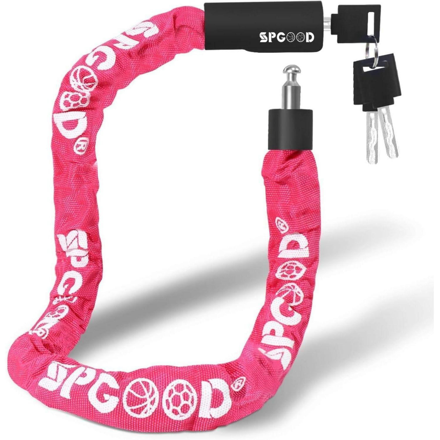 FAHRRADSCHLOSS Kettenschloss 90 cm Pink - Pink, Metall (3.5/3.5/90cm)