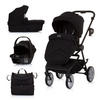 KOMBIKINDERWAGEN Linea 3 in 1 schwarz Sportsitz, i-Size Babyschale, Babywanne - Schwarz, Metall (98/58/116cm) - Chipolino