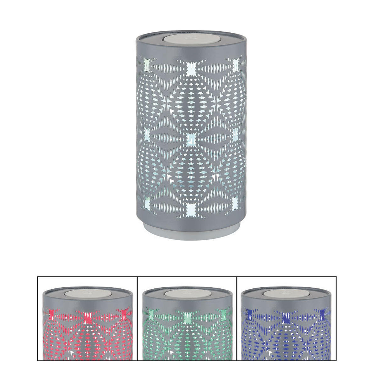 2X LED TISCHLEUCHTE Grau mit Touch-Funktion - Grau, Metall (8/8/14cm) - Globo Lighting
