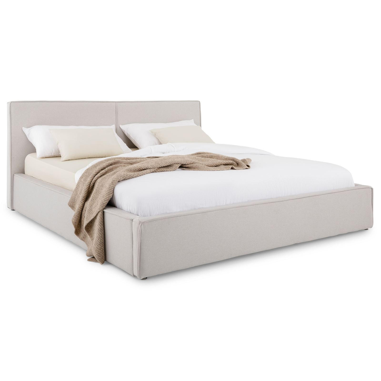 POLSTERBETT CALM 180x200 cm grau - Grau, Textil (180/200cm) - IDIMEX