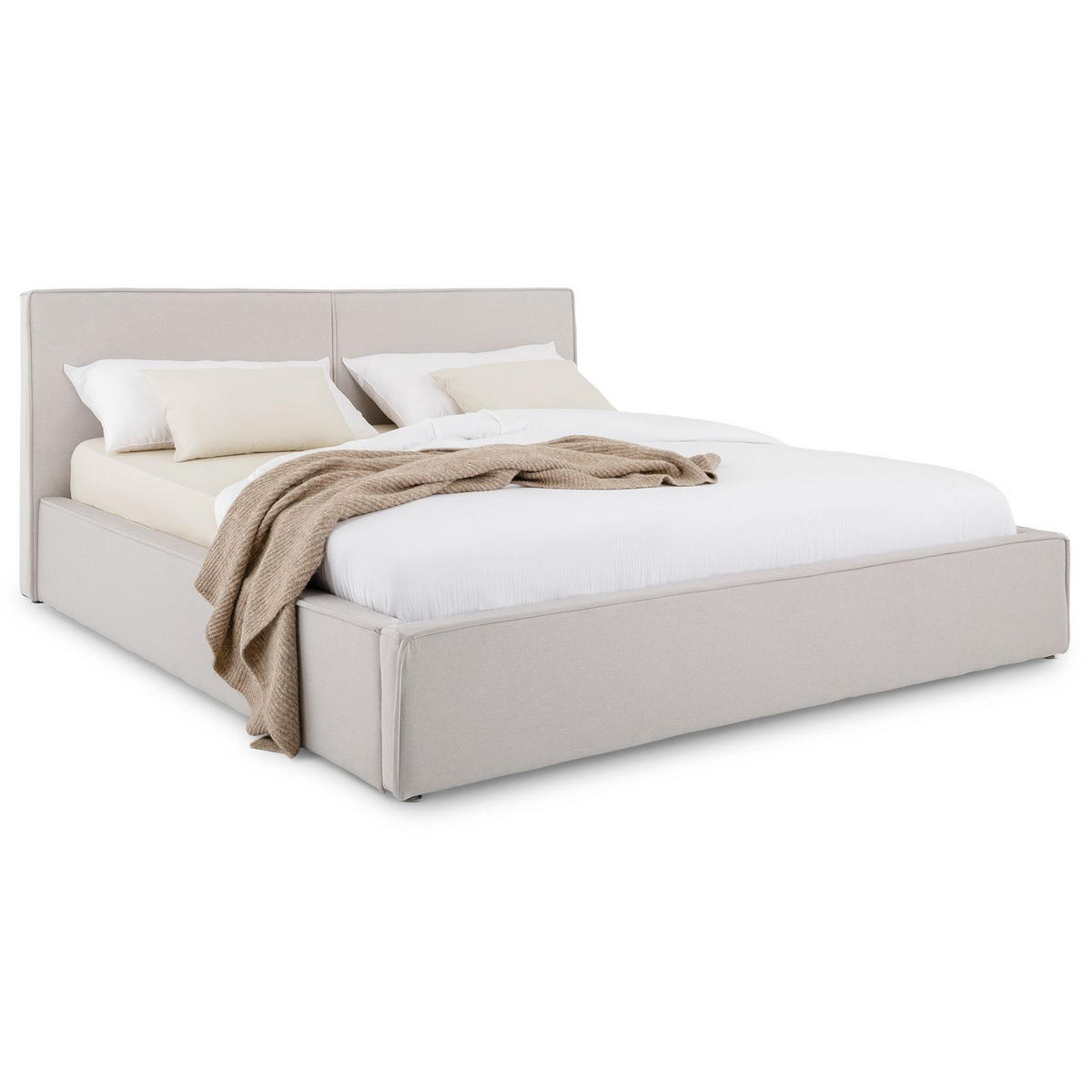 POLSTERBETT CALM 180x200 cm grau - Grau, Textil (180/200cm) - IDIMEX