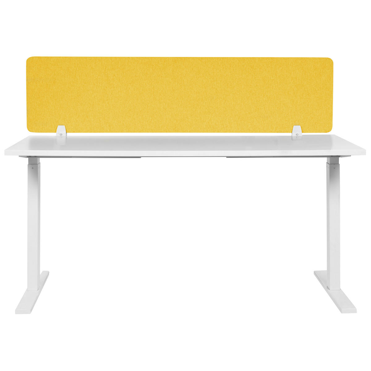 SCHREIBTISCHTRENNWAND 130 x 40 cm Gelb Wally - Gelb, Textil (130/40/2cm) - Beliani