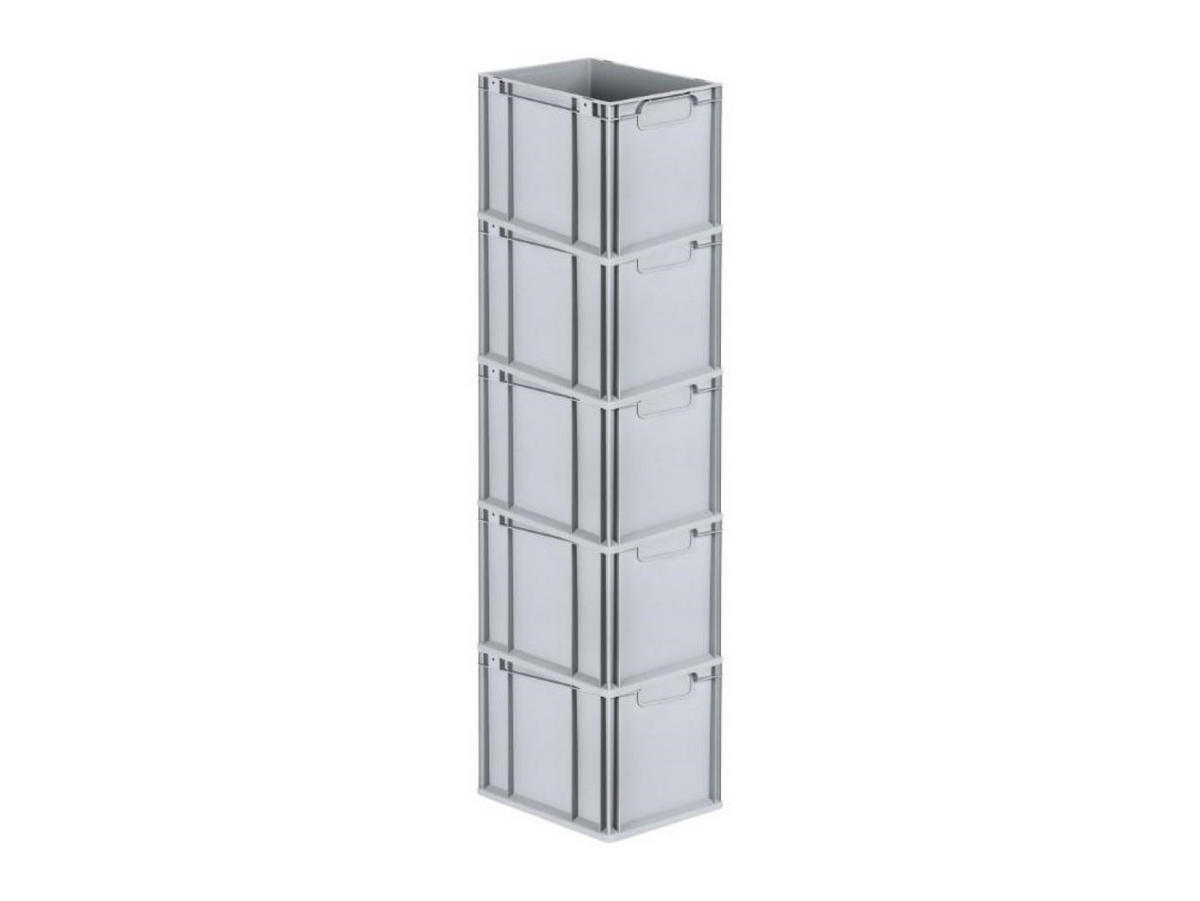 EUROBOX 5x Nextgen Economy Griffe Geschlossen 32x30x40cm 30 Liter - Grau, Kunststoff (30/32/40cm) - PROREGAL