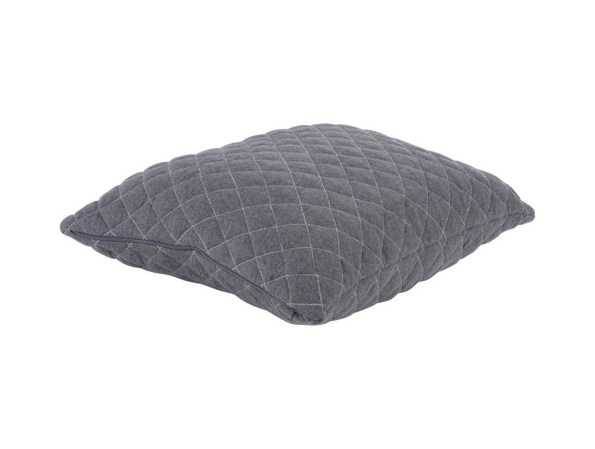 KISSEN Diamonds Quilted Grau 45/45/15 cm - Grau, Textil (45/45cm) - Present Time