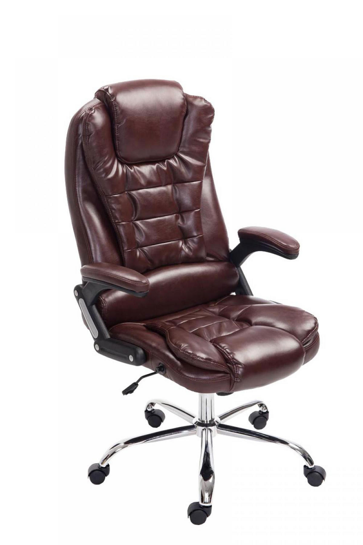 CHEFSESSEL Lederlook bordeauxrot - Chromfarben/Bordeaux, Textil/Metall (69.5/113/78cm) - CLP