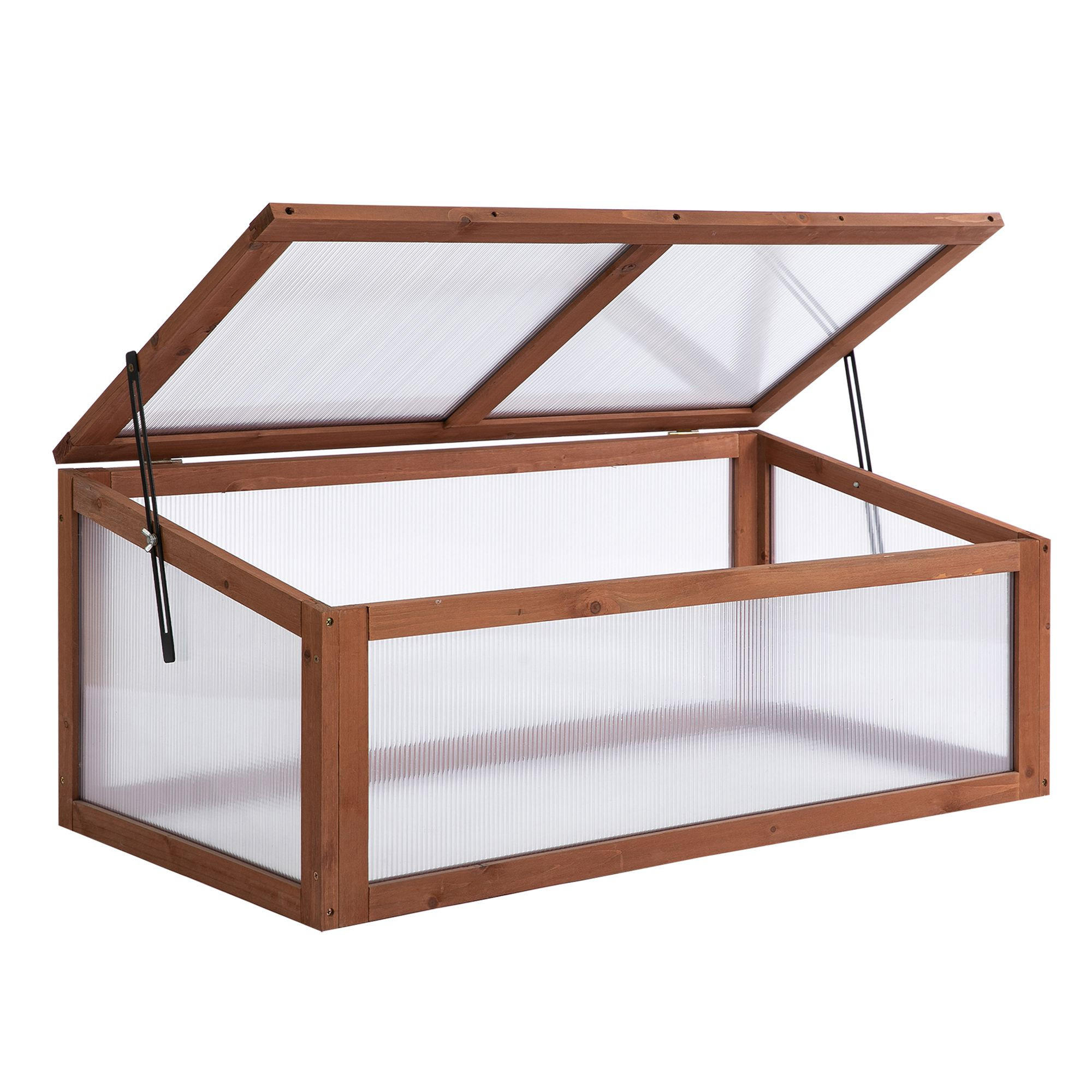 FRÜHBEET Holz 100 x 65 x 40 cm - Braun, Holz (65/40/100cm) - Outsunny