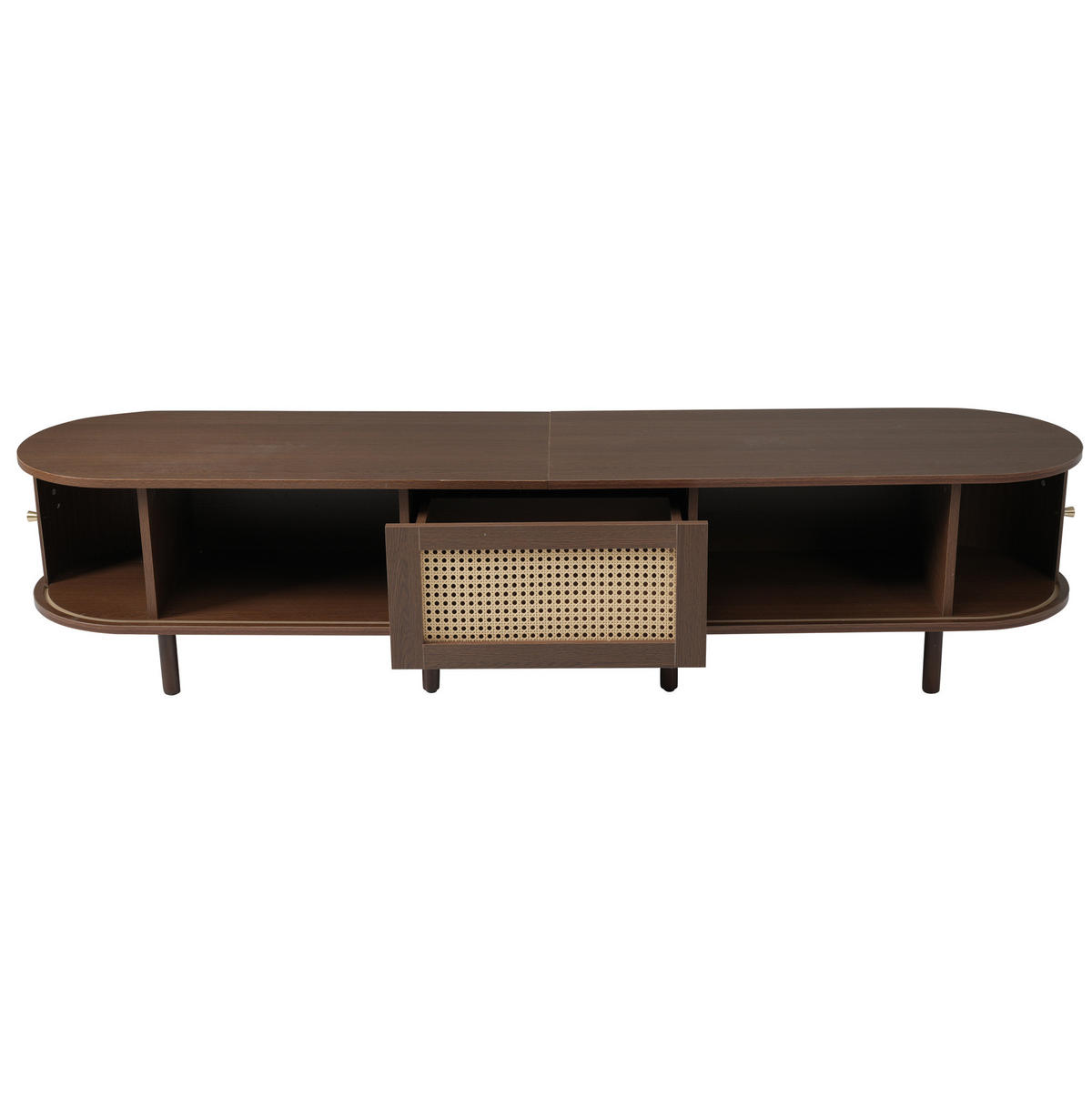 TV-ELEMENT mit Schublade und 2 Schiebetüren 180 x 40 cm MDF dunkle Walnussfarbe - Braun, Holzwerkstoff (40/40/180cm) - Beauniv