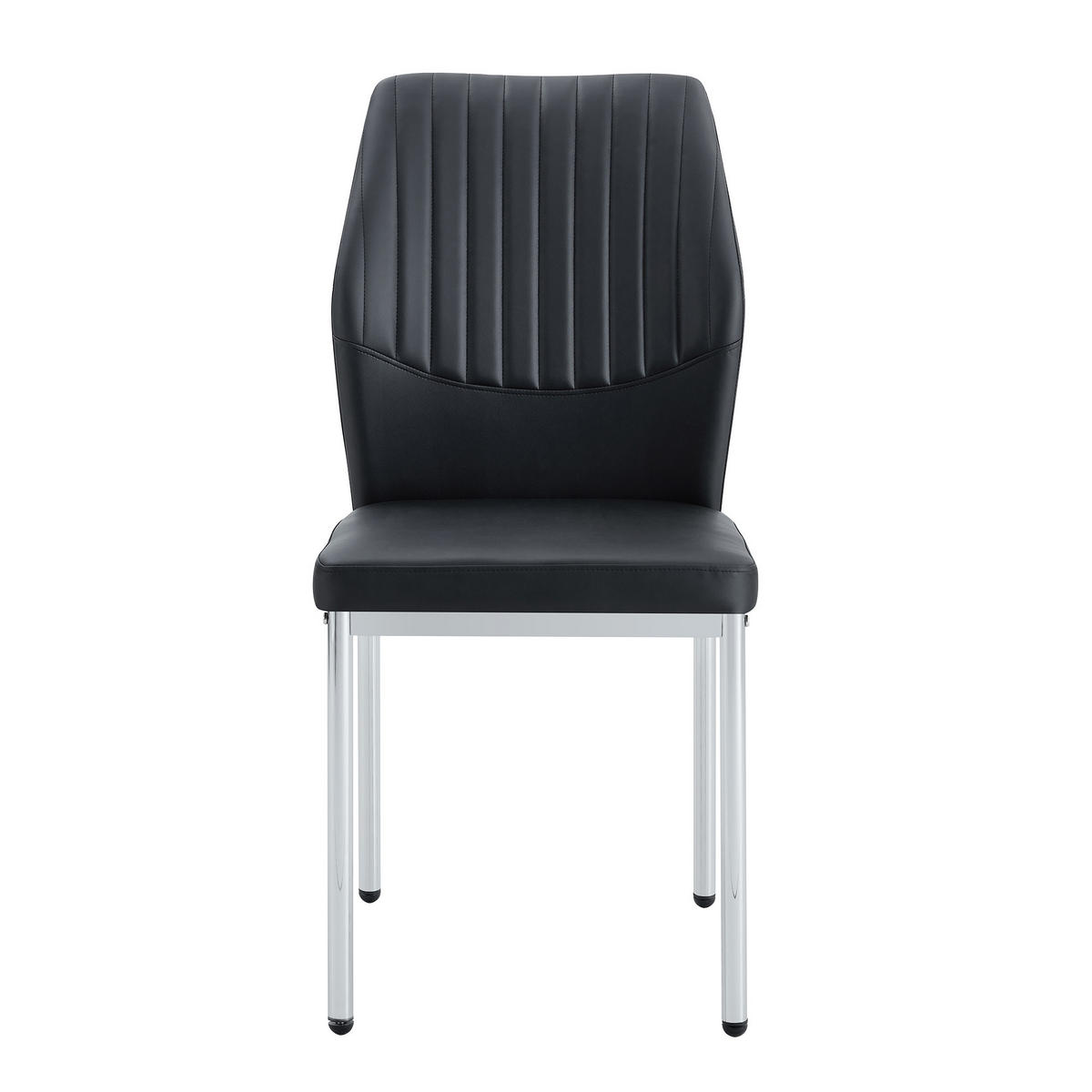 STUHL-SET DE-36577 4 Stück mit PU-Bezug und Metallbeinen Schwarz - Schwarz, Metall (42.6/93/43cm) - ComfortXL