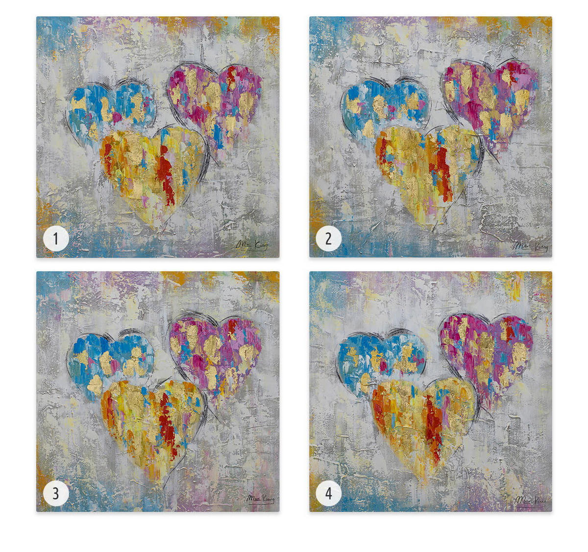 ACRYLBILD HANDGEMALT 60/60 cm - Multicolor/Grau, Holz/Textil (1.1/60cm) - KUNSTLOFT