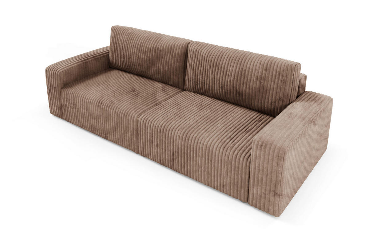 SCHLAFSOFA 4-Sitzer Cord Brown - Braun, Textil (244/70/102cm) - Furnisell