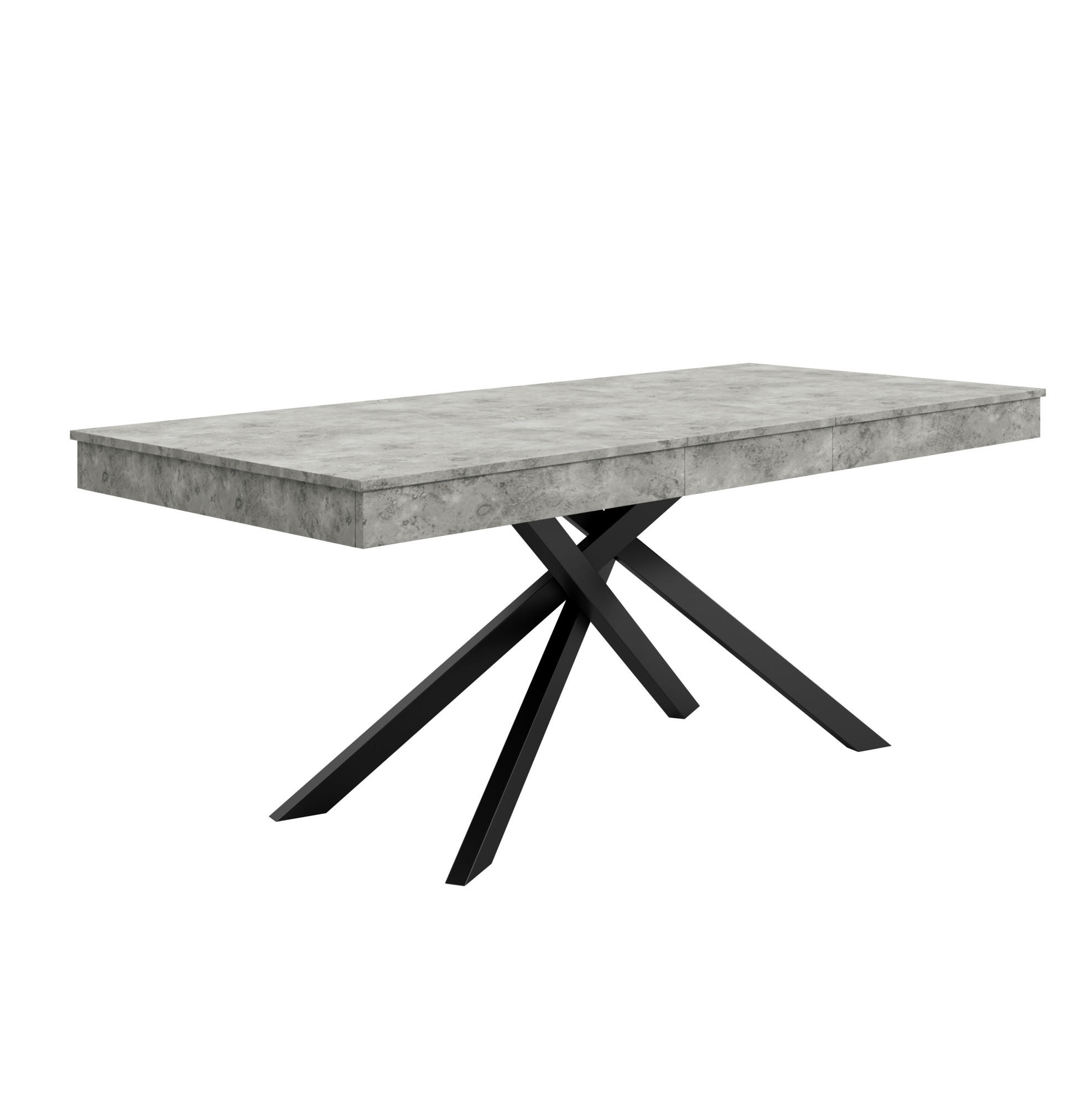 ESSTISCH 140/180/80 cm in Grau, ausziehbar mit gekreuztem Metallgestell - Grau, Holzwerkstoff (180/80/76cm) - Flora Grace