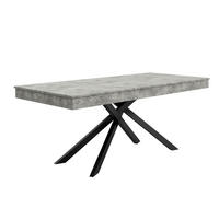 ESSTISCH 140/180/80 cm in Grau, ausziehbar mit gekreuztem Metallgestell - Grau, Holzwerkstoff (180/80/76cm) - Flora Grace