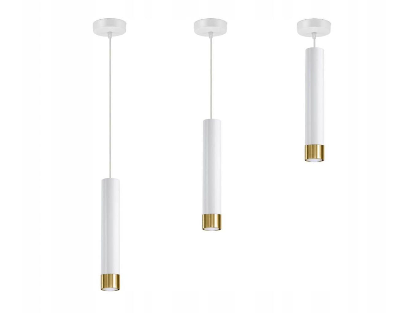 PENDELLEUCHTE Mialno Tube - Goldfarben/Weiß, Metall (8/8/100cm) - kiki design
