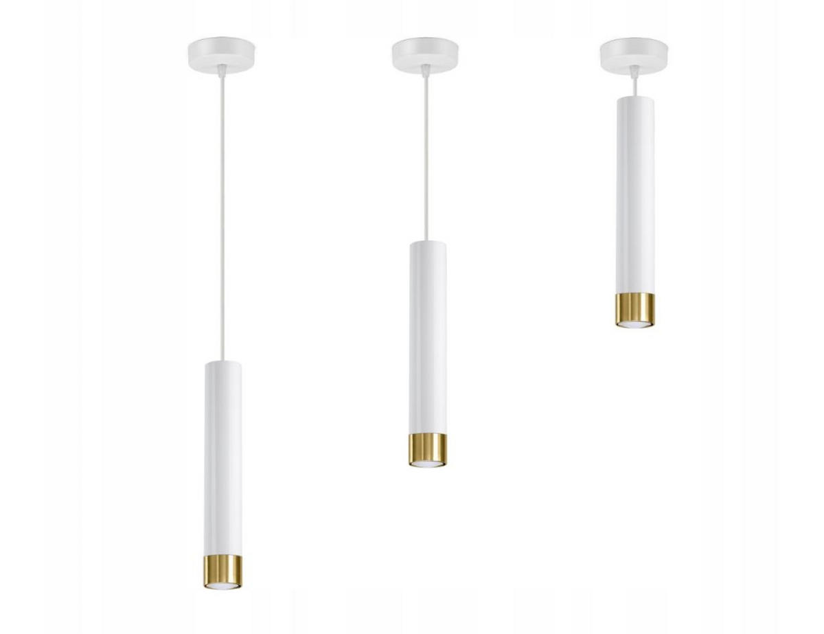 PENDELLEUCHTE Mialno Tube - Goldfarben/Weiß, Metall (8/8/100cm) - kiki design