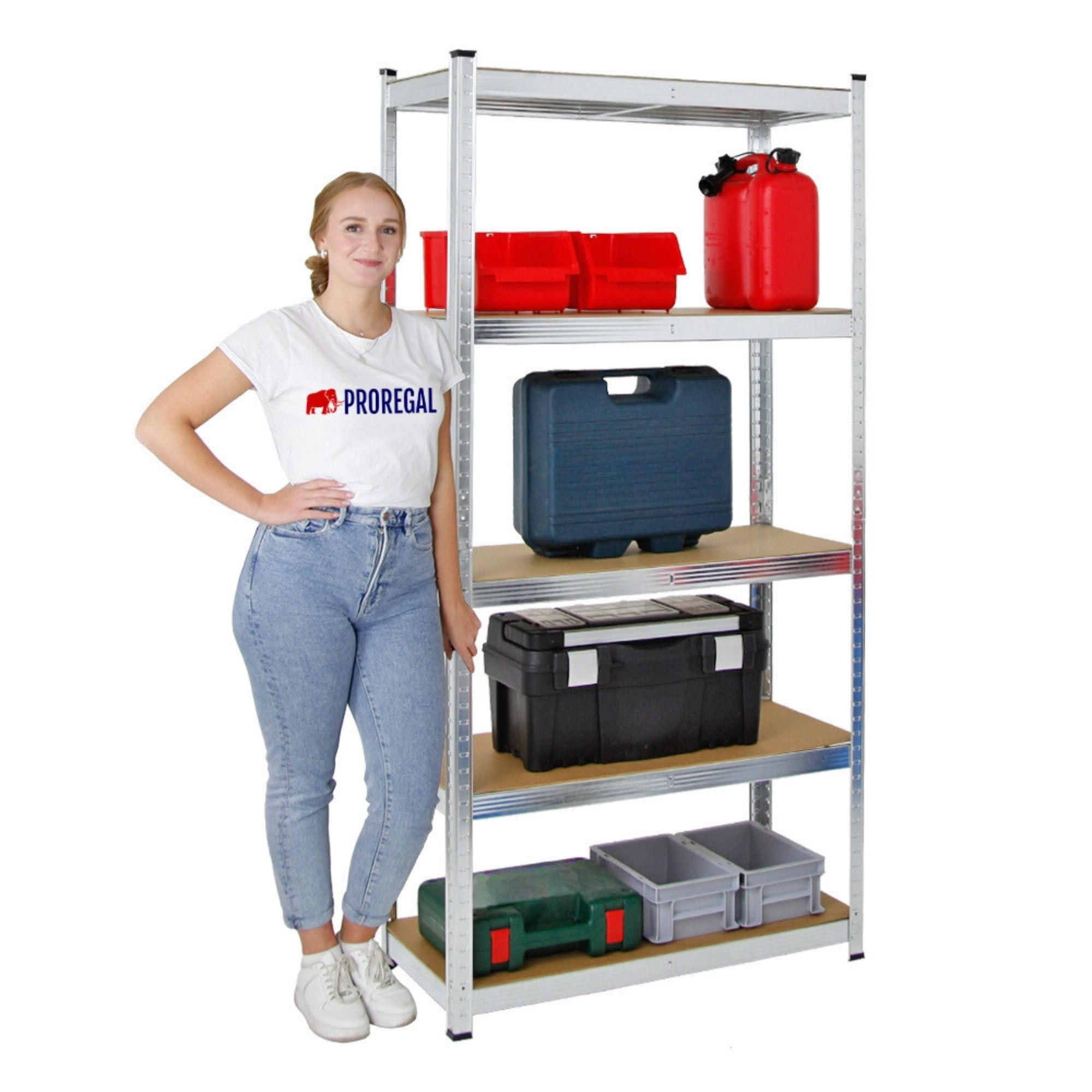 SCHWERLASTREGAL Ragnar 180x90x40 cm Fachlast 175 kg Verzinkt - Silberfarben, Metall (90/180/40cm) - PROREGAL
