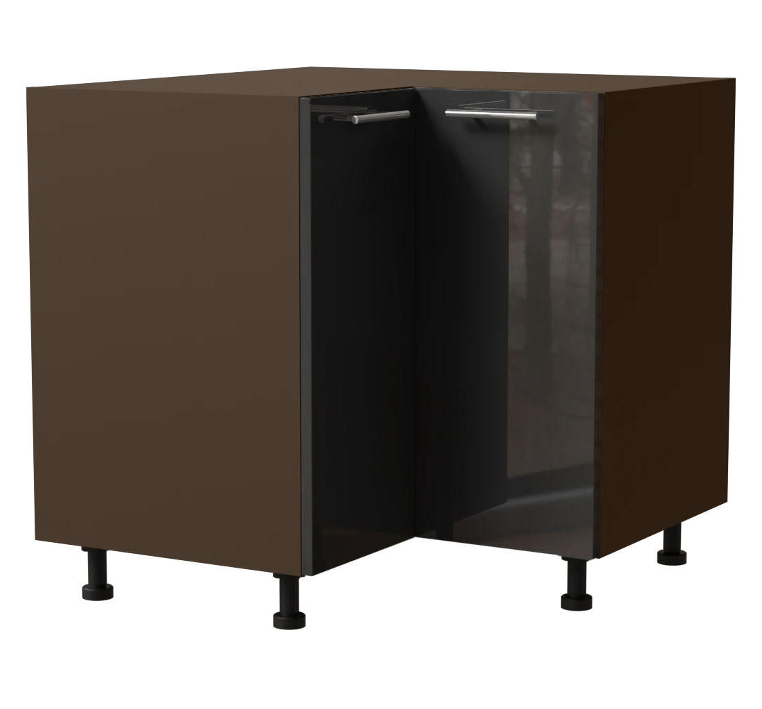 Feldmann-Wohnen Eckunterschrank Graphit, Dunkelgrau 84x82x84 cm