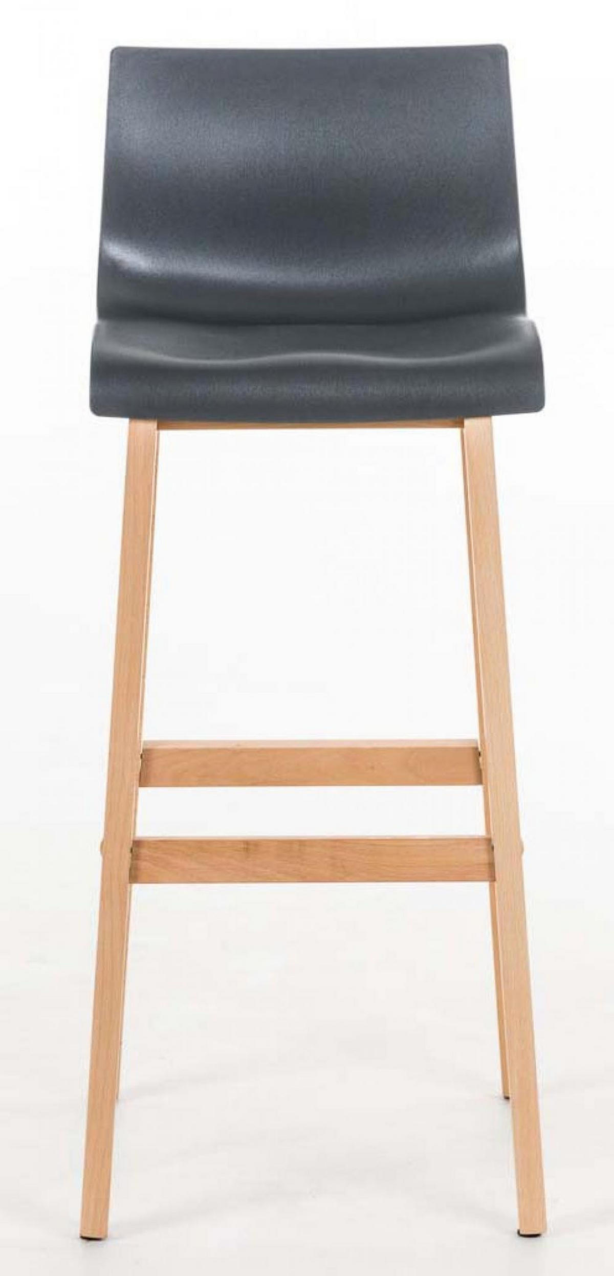 BARHOCKER 2er Set Holz grau - Eukalyptusholzfarben/Grau, Holz (41/101/46cm) - CLP