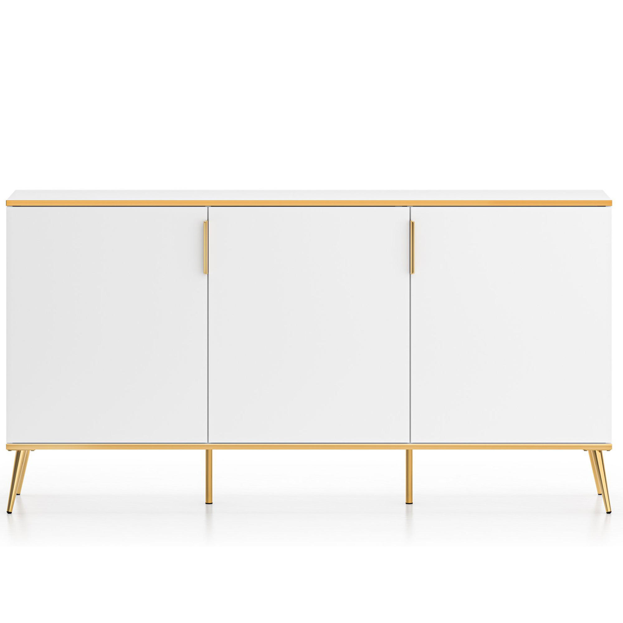 KOMMODE VELTI,Weiß - Weiß, Holzwerkstoff (170/88/40cm) - KONSIMO®