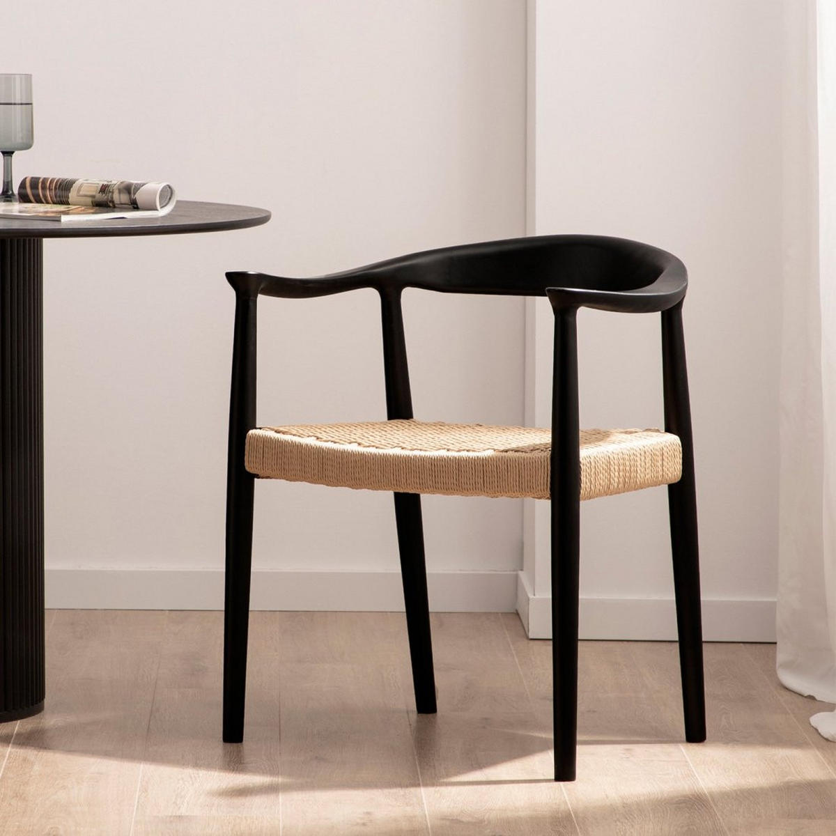 ESSZIMMERSTUHL Thesa Schwarz 65 cm x 74 cm 2er-Set - Schwarz, Holz (65/74/54cm) - Klast Home