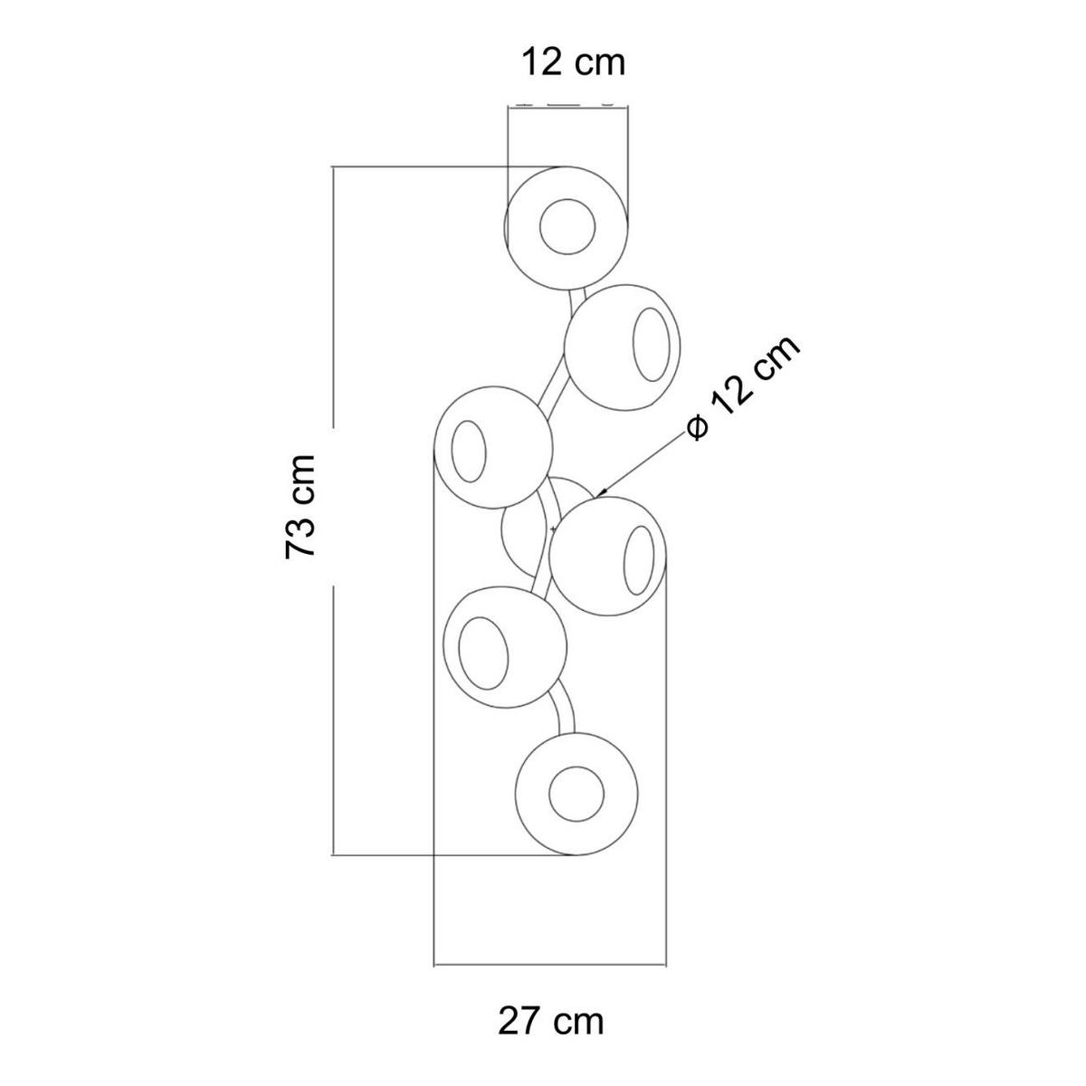 WANDLEUCHTE Isalina, Messing und Weiß, 73cm - Messingfarben, Glas (27/73/73cm) - KOSILUM