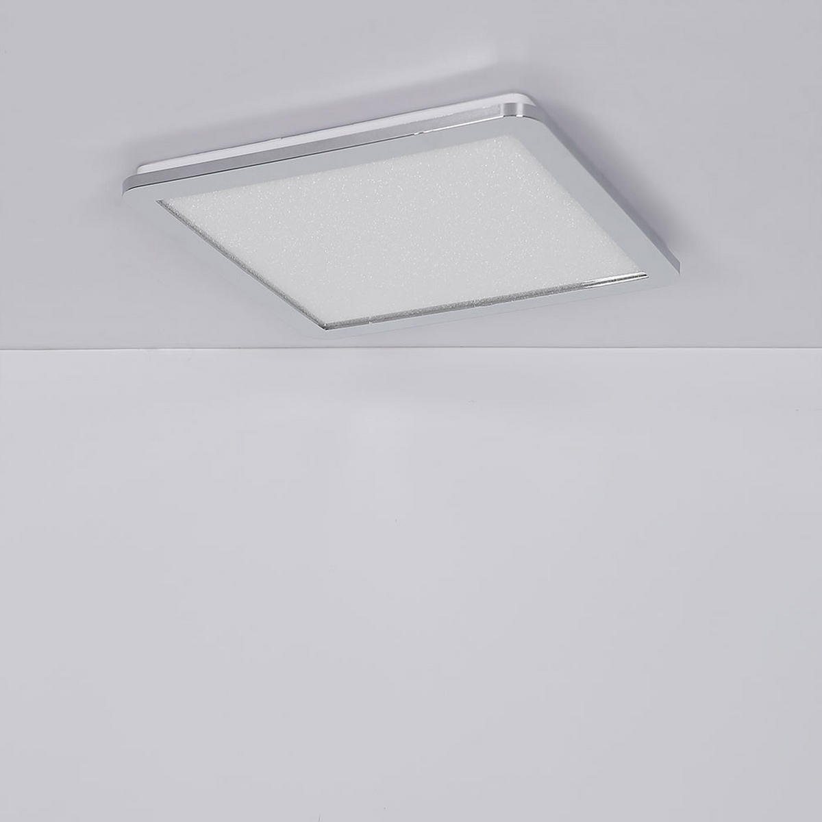 LED DECKENLEUCHTE Metall Kristalloptik Silber - Silberfarben, Metall (30/30/3cm)