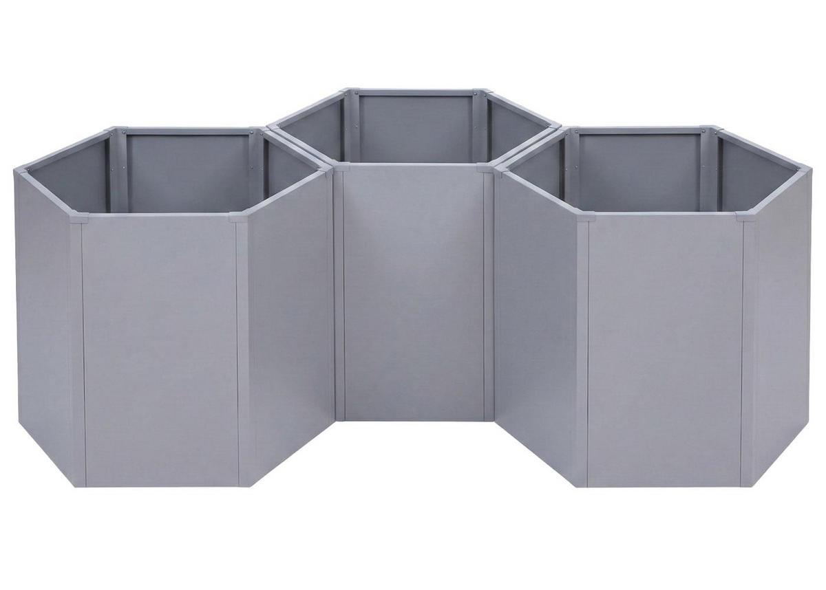HOCHBEET 3er-Set 77x264x100cm Grau - Grau, Metall (264/77/100cm) - PROREGAL