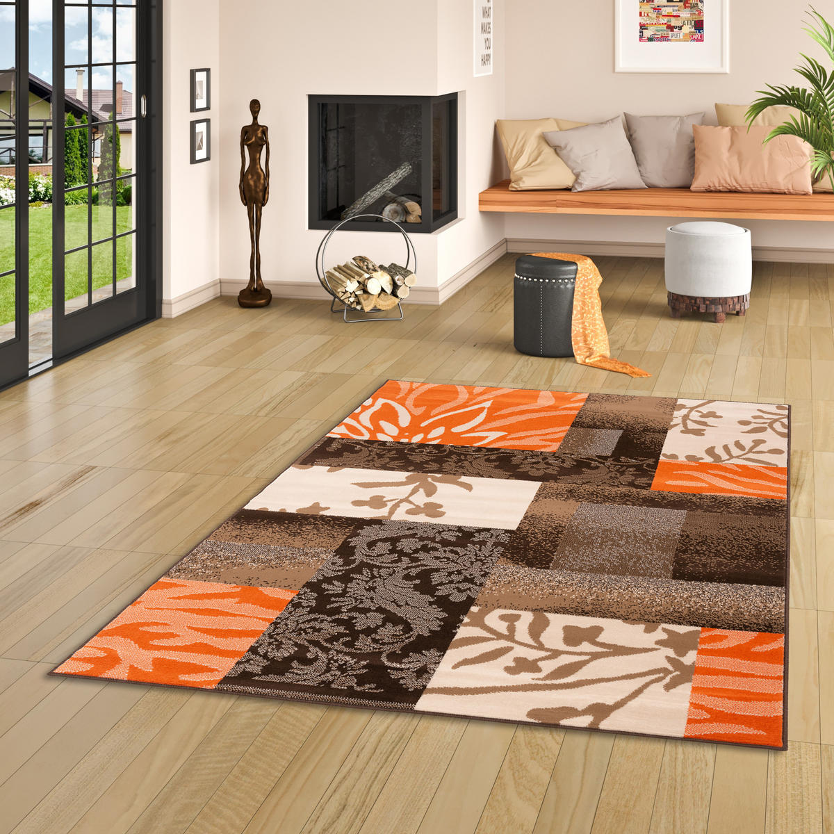 MODERN DESIGNER VELOURS TEPPICH SAMBA - Braun, Textil (140/200cm) - Pergamon