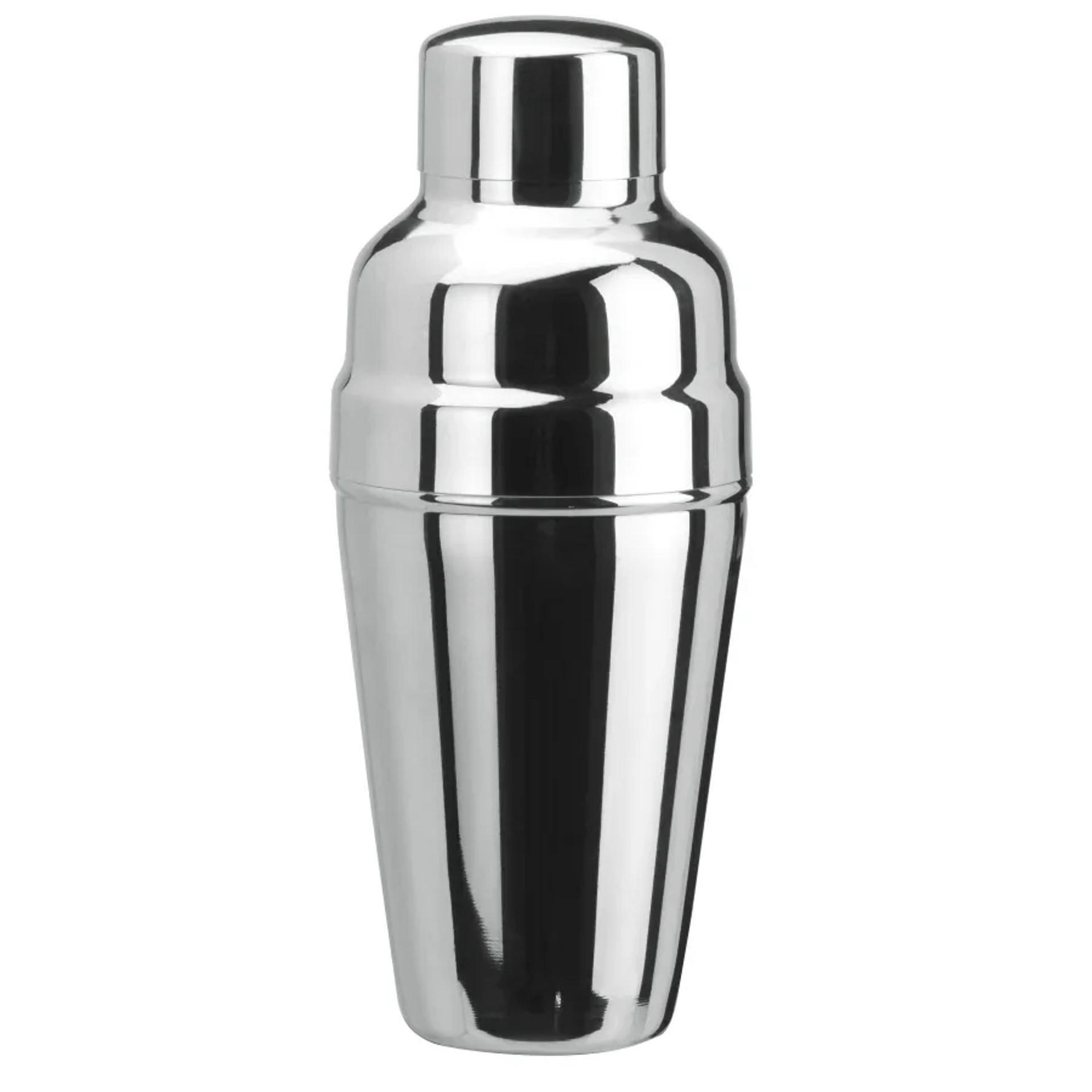 COCKTAIL shaker 3tlg. - Edelstahl mit Eisrückhalter 500 ml. - Edelstahlfarben, Metall (9.5/9.5/26cm) - ich-zapfe