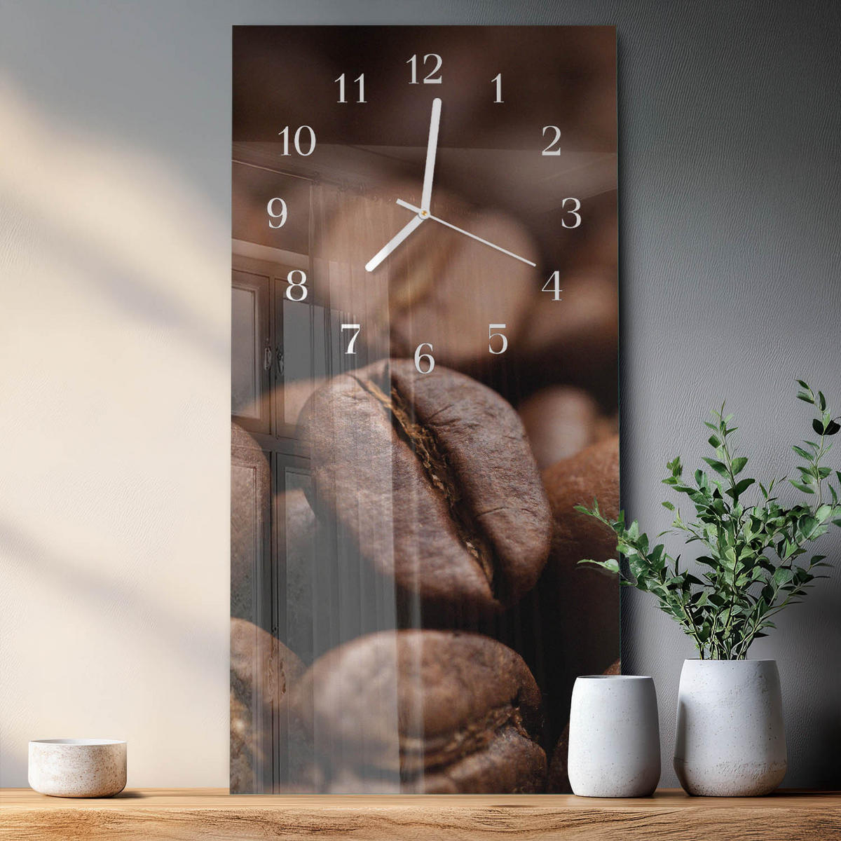 WANDUHR 30x60 cm - Nacht des Horizonts - Braun, Glas (30/60/0.4cm) - TULUP
