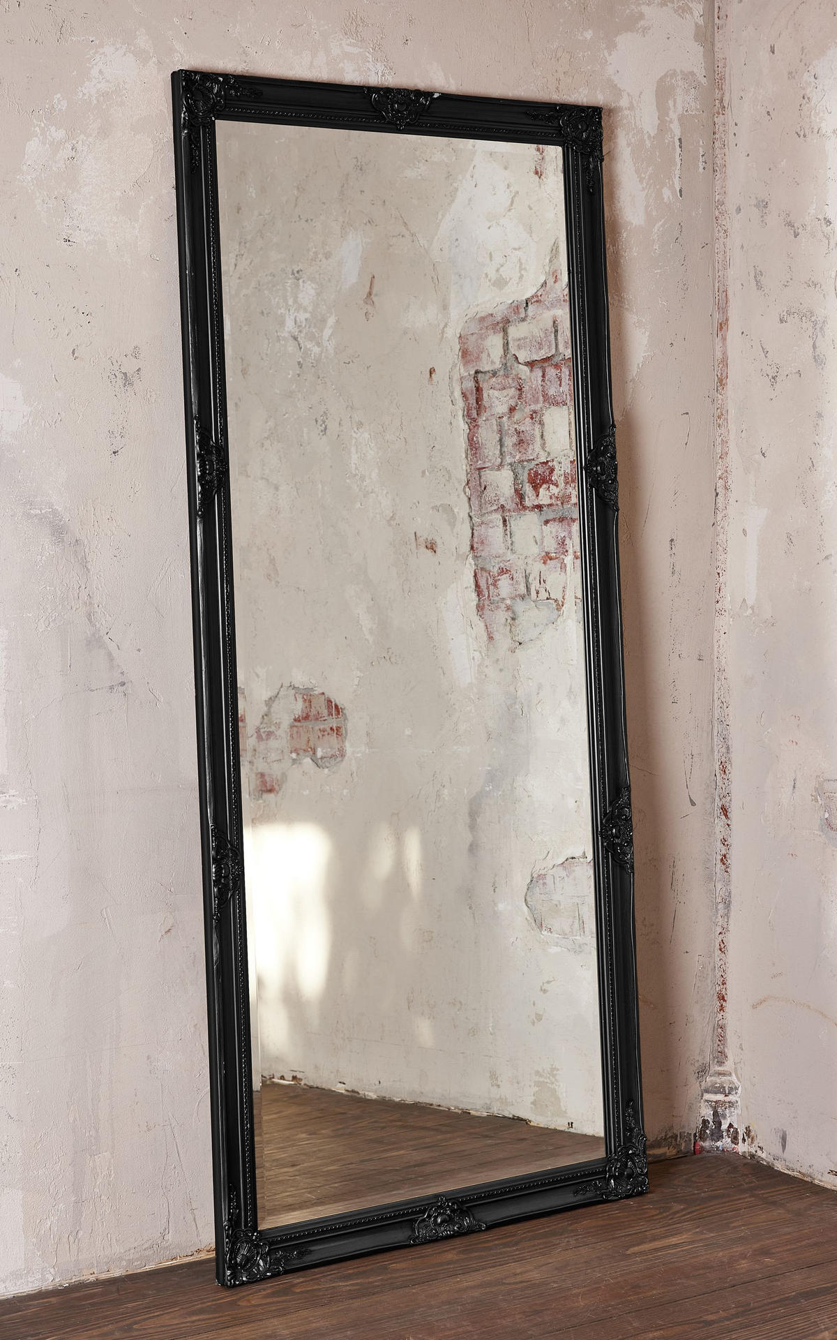 WANDSPIEGEL XXL 200x100 cm, Schwarz, Holz - Schwarz, Holz (100/200/100cm) - dasmöbelwerk