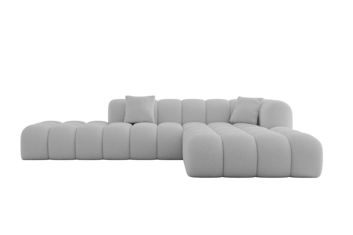 ECKSOFA Ottomane Rechts OLEA-L2 - 289x176x71 cm Hellgrau - Hellgrau/Schwarz, Holzwerkstoff/Kunststoff (289/176cm) - ALTDECOR