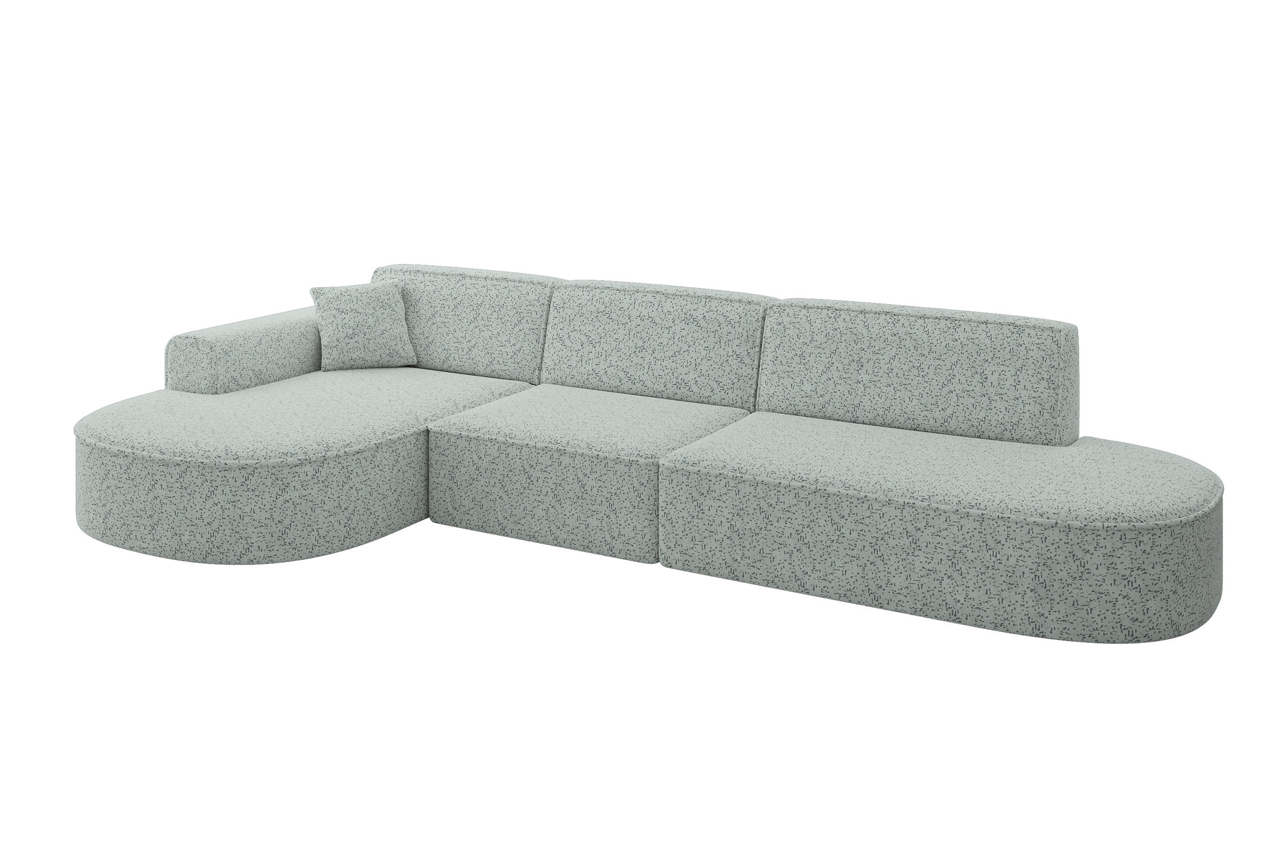 ROHOVÁ SEDACÍ SOUPRAVA s otomanem vlevo MARI-L2 – 328 x 171 x 79 cm, zelená látka - divoký dub/černá, kompozitní dřevo/textil (328/171cm) - ALTDECOR