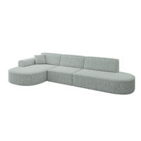 ECKSOFA Ottomane Links MARI-L2 - 328x171x79 cm Grün Tissu - Wildeiche/Schwarz, Holzwerkstoff/Kunststoff (328/171cm) - ALTDECOR