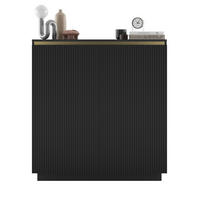 HIGHBOARD Selene 2D Schwarz Matt 111 cm Glamour - Schwarz, Holzwerkstoff (110.8/118/35cm) - Meble Lindner