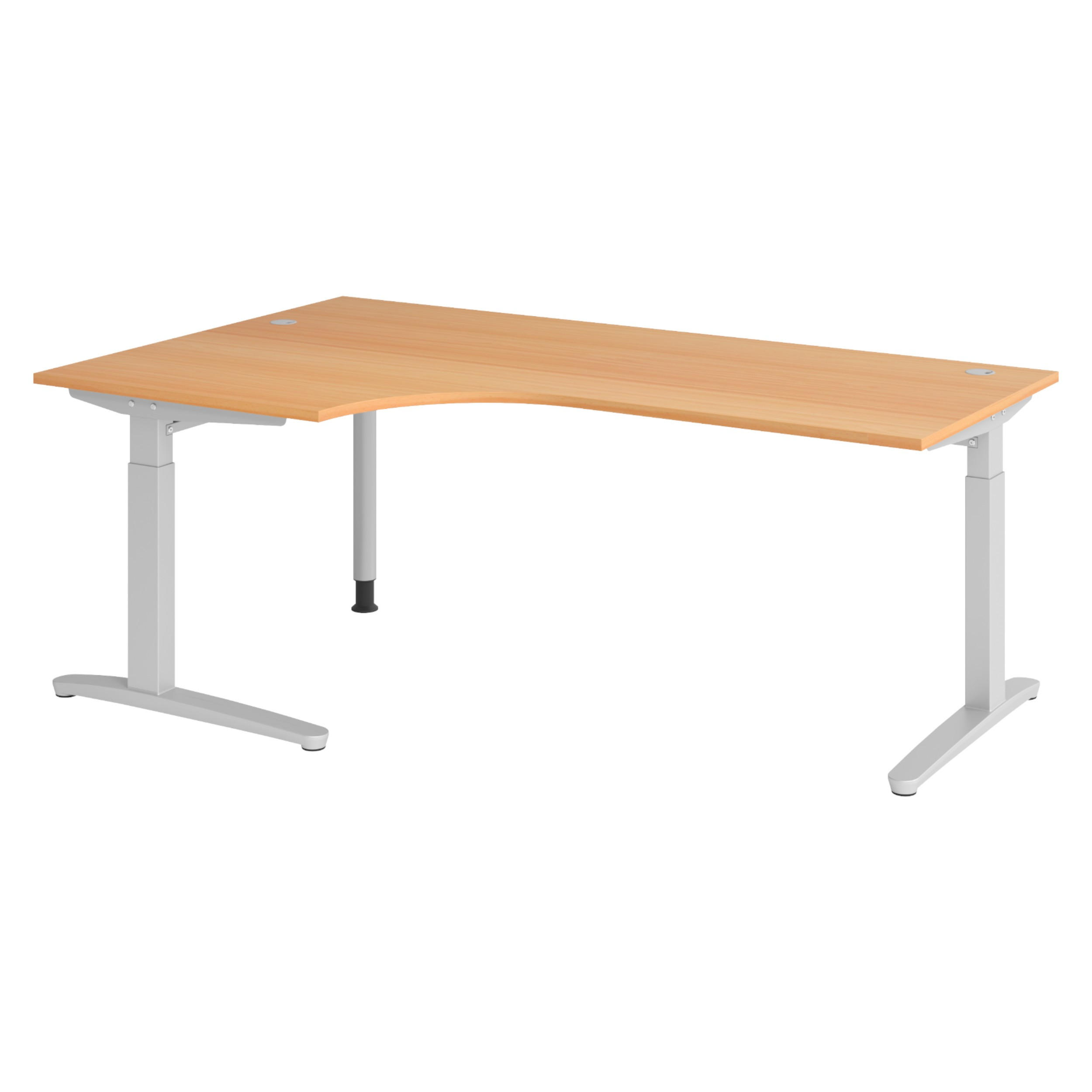 SCHREIBTISCH Serie-XB 120/200/74 cm in Buchefarben/Silberfarben - Buchefarben/Silberfarben, Holzwerkstoff (120/200/74cm) - bümö