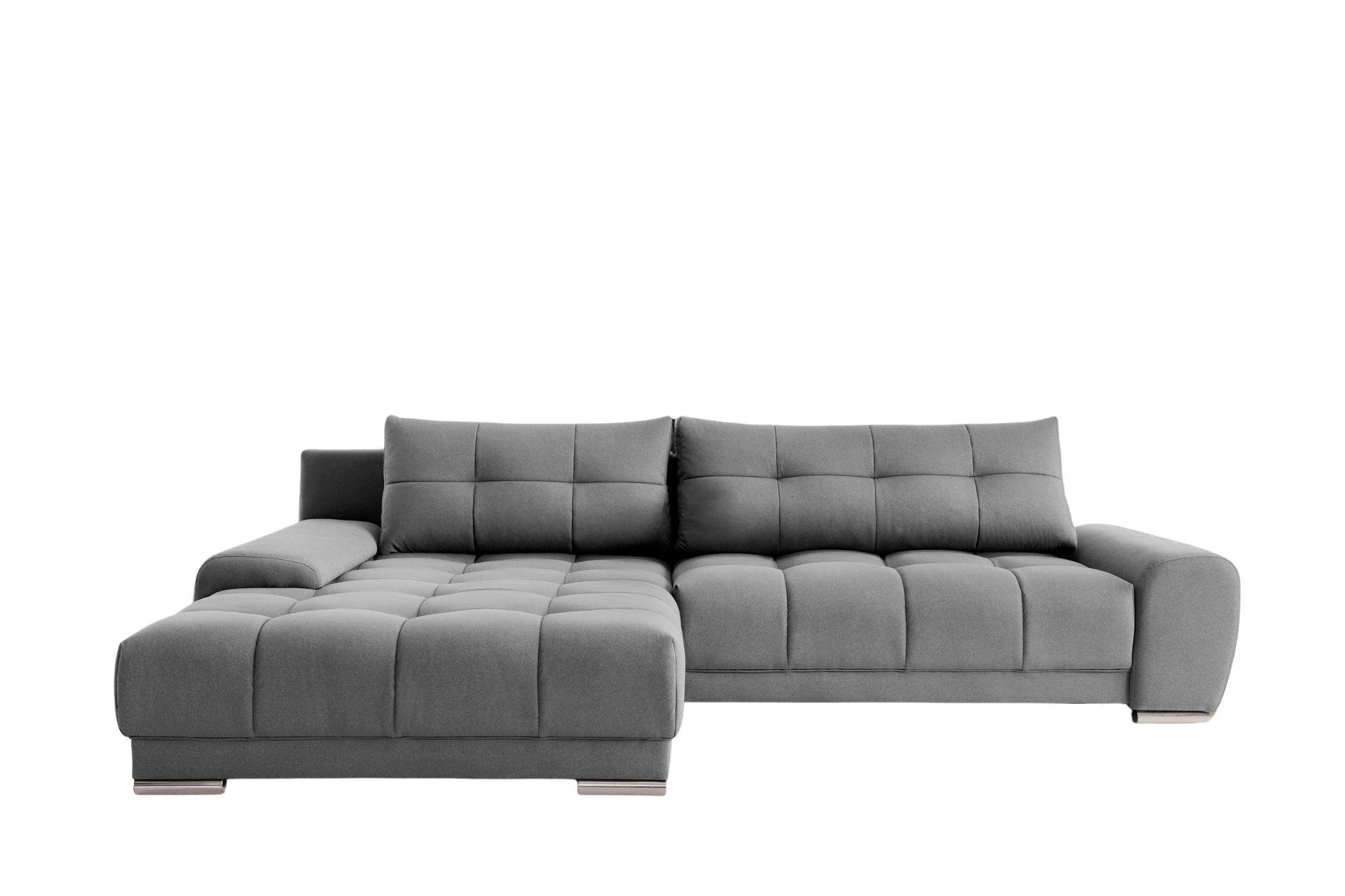 ECKSOFA WAVE Mit Schlaffunktion, Stoff SORO, Grau Links - Grau, Holz (105/281cm) - Kaiser Möbel